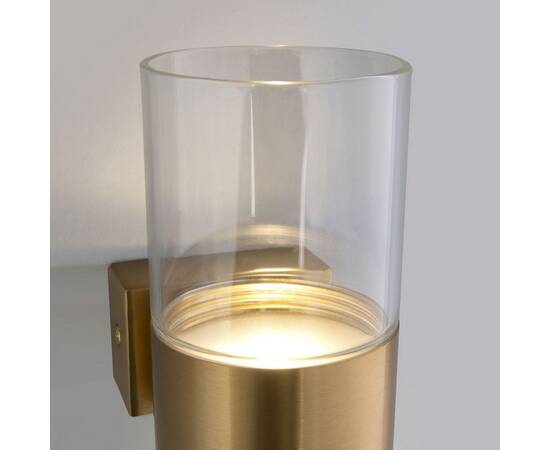 Настенный светодиодный светильник Eurosvet Watford 40021/1 LED латунь/прозрачный, изображение 2