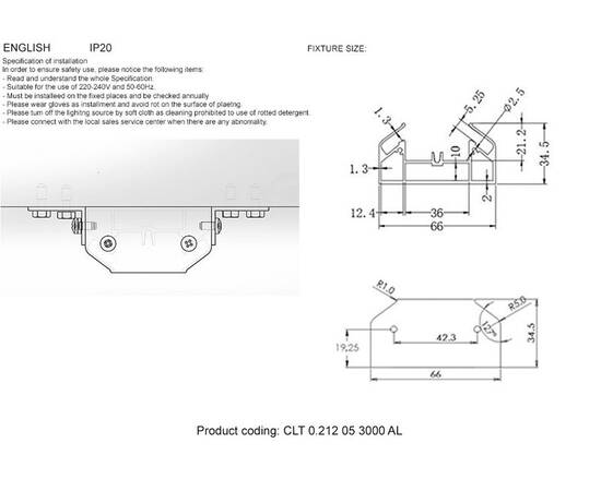 Профиль-адаптер в натяжной потолок Crystal Lux CLT 0.212 05 3000 AL, изображение 2