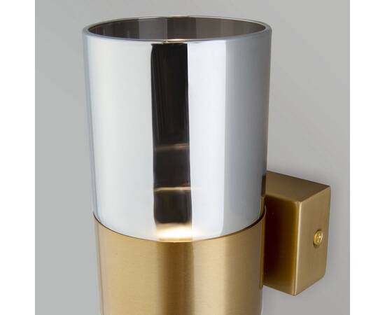 Настенный светодиодный светильник Eurosvet Watford 40021/1 LED латунь/дымчатый, изображение 3