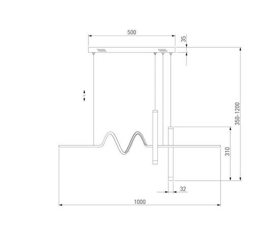 Подвесной светодиодный светильник Eurosvet Brace 90267/2 черный, изображение 2