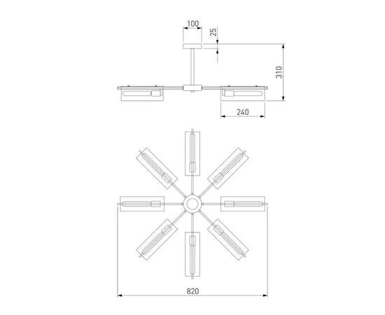 Потолочная люстра Eurosvet Trompeta 70144/8 хром, изображение 5