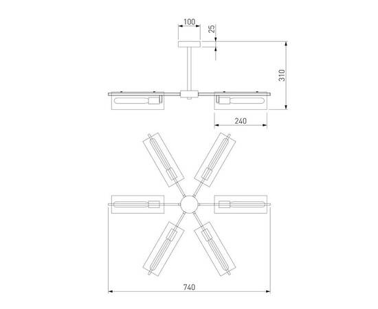 Потолочная люстра Eurosvet Trompeta 70144/6 хром, изображение 4