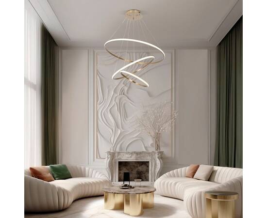 Подвесной светодиодный светильник Eurosvet Collars 90264/3 латунь, изображение 4