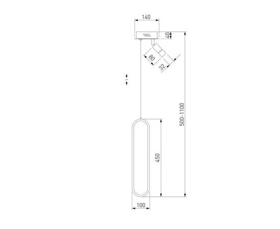 Подвесной светодиодный светильник Eurosvet Spire 90269/1 черный/золото, изображение 2
