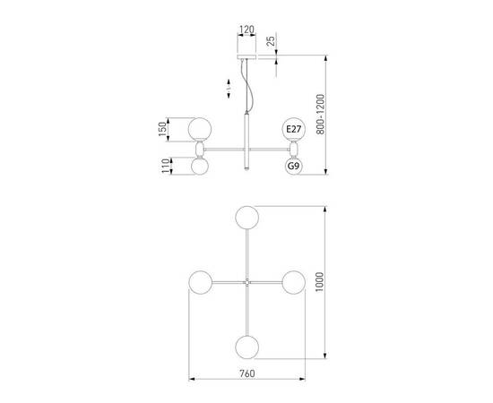 Подвесная люстра Eurosvet Bubble 30182/8 золото, изображение 2