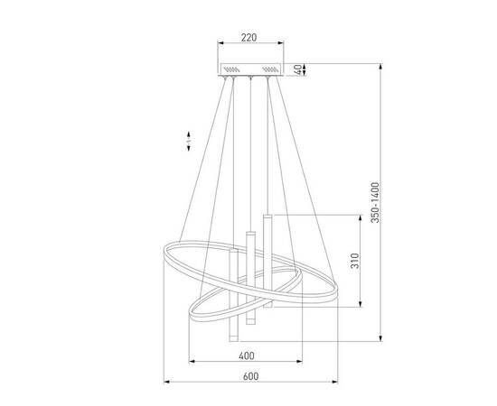 Подвесной светодиодный светильник Eurosvet Stroke 90270/3 черный, изображение 2