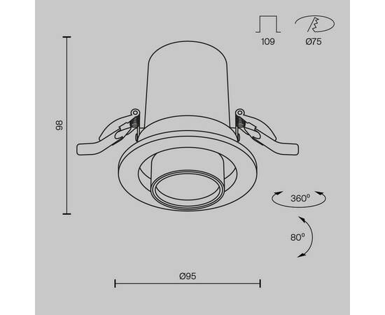 Встраиваемый светодиодный спот Maytoni Technical Hidden DL045-01-10W3K-B, изображение 2