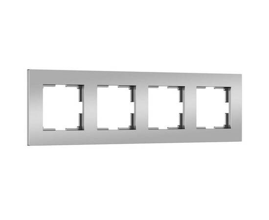 Рамка на 4 поста Werkel Slab серебро матовый W0042965 4690389193545