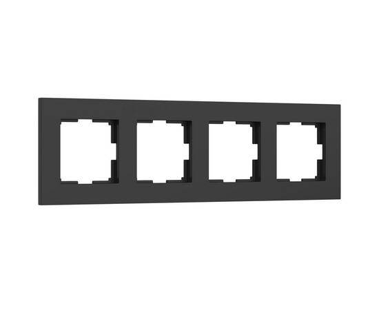 Рамка на 4 поста Werkel Slab черный матовый W0042908 4690389193477