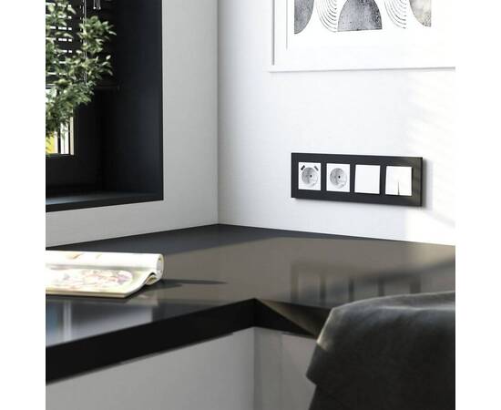 Рамка на 4 поста Werkel Slab черный матовый W0042908 4690389193477, изображение 3