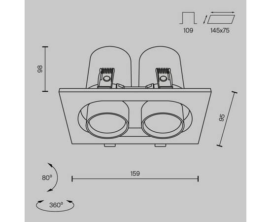 Встраиваемый светодиодный спот Maytoni Technical Hidden DL045-02-10W4K-B, изображение 2