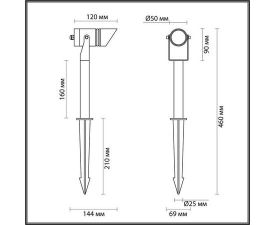 Ландшафтный светодиодный светильник Odeon Light Nature Stima 6648/6GL, изображение 4