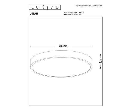 Потолочный светодиодный светильник Lucide Unar 79185/40/02, изображение 2