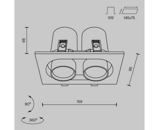 Встраиваемый светодиодный спот Maytoni Technical Hidden DL045-02-10W3K-B, изображение 2