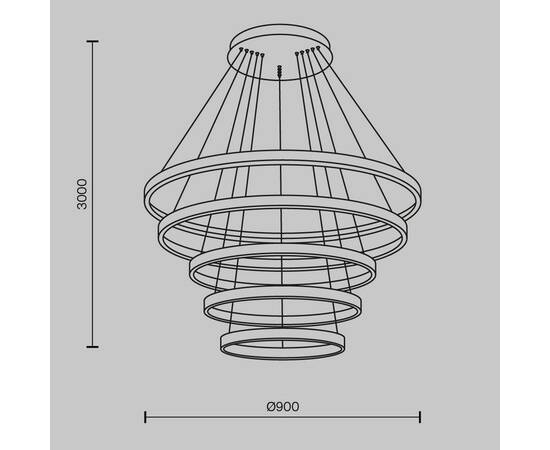 Подвесной светодиодный светильник Maytoni Rim MOD058PL-L200BSK, изображение 6