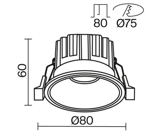 Встраиваемый светодиодный светильник Maytoni Round DL058-12W3K-W, изображение 3