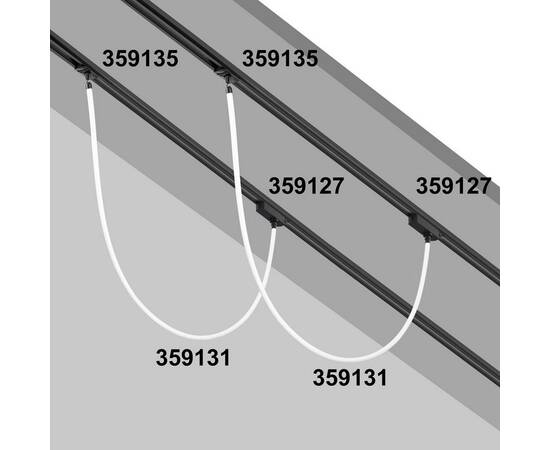 Адаптер для однофазного двухжильного трека Novotech Konst Ramo 359135, изображение 3