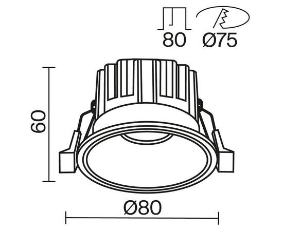Встраиваемый светодиодный светильник Maytoni Round DL058-12W3K-B, изображение 3