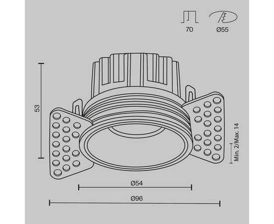 Встраиваемый светодиодный светильник Maytoni Round DL058-7W3K-TRS-W, изображение 3