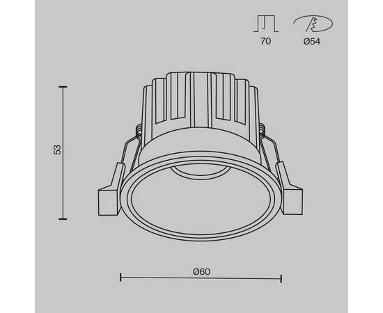 Встраиваемый светодиодный светильник Maytoni Round DL058-7W4K-W, изображение 3
