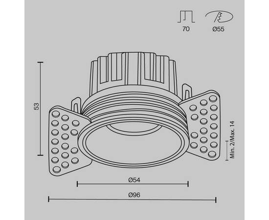 Встраиваемый светодиодный светильник Maytoni Round DL058-7W4K-TRS-W, изображение 3