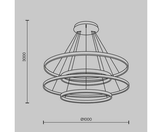 Подвесной светодиодный светильник Maytoni Rim MOD058PL-L174BK, изображение 6