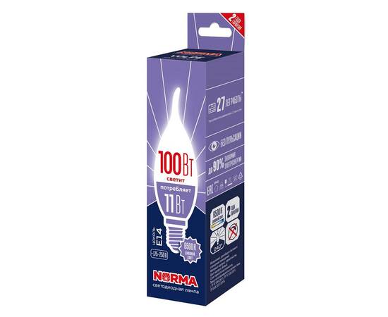 Лампа светодиодная Volpe E14 11W 6500K матовая LED-CW37-11W/6500K/E14/FR/NR UL-00010991