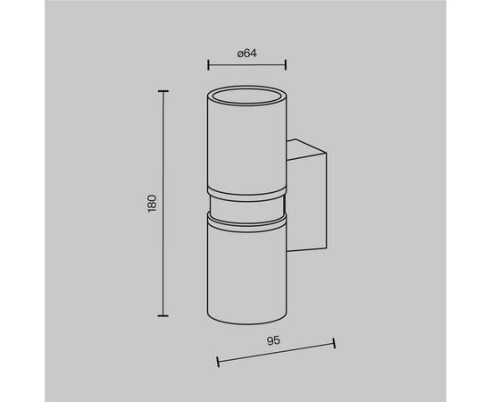 Уличный настенный светильник Maytoni Bowery O582WL-02B, изображение 2