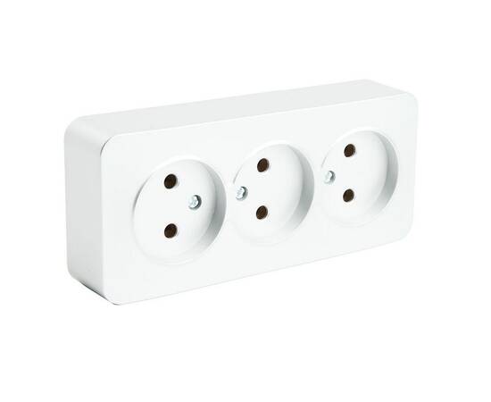 Розетка тройная 2P Stekker София белый MST10-13-01 49305