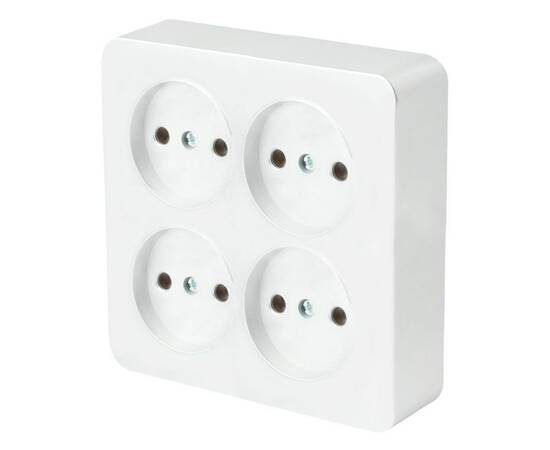 Розетка четырехместная 2P Stekker София белый MST10-14S-01 49309