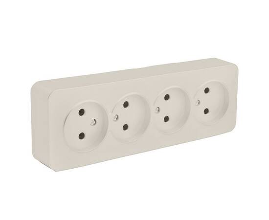 Розетка четырехместная 2P Stekker София слоновая кость MST10-14-04 49503
