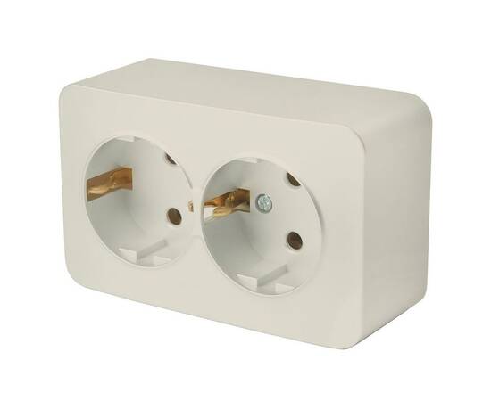 Розетка двойная 2P+PE Stekker София слоновая кость MST16-12-04 49497