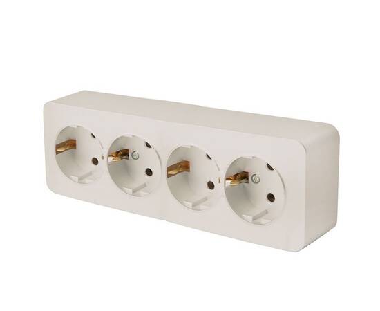 Розетка 4-местная 2P+PE Stekker София слоновая кость MST16-14-04 49505
