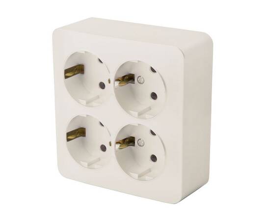 Розетка 4-местная 2P+PE Stekker София слоновая кость MST16-14S-04 49509