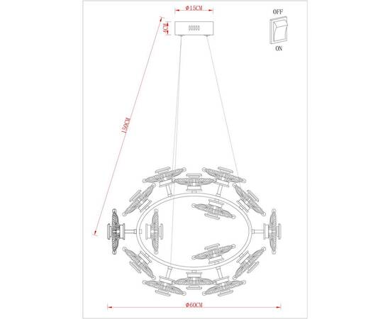 Подвесная светодиодная люстра Arte Lamp Cherish A2097LM-90GO, изображение 2