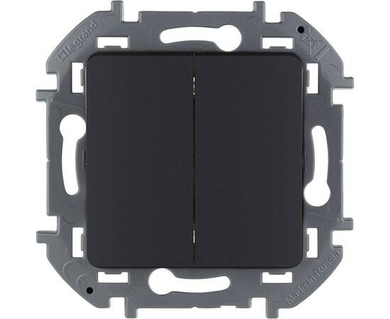 Выключатель двухклавишный - INSPIRIA - 10 AX - 250 В~ - антрацит