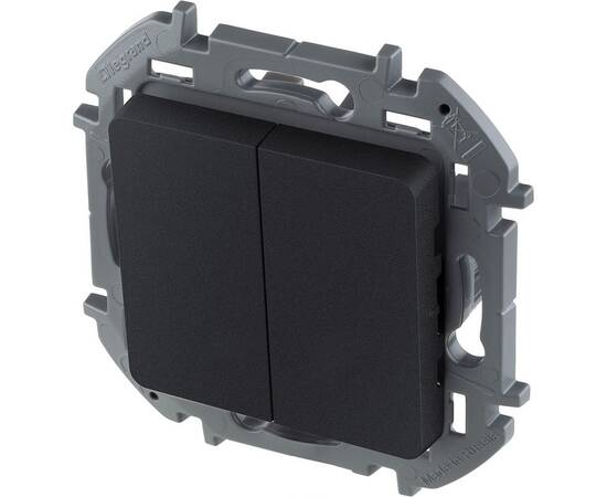 Выключатель двухклавишный - INSPIRIA - 10 AX - 250 В~ - антрацит, изображение 3