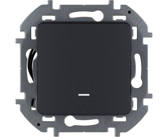 Выключатель одноклавишный с подсветкой/индикацией - INSPIRIA - 10 AX - 250 В~ - антрацит