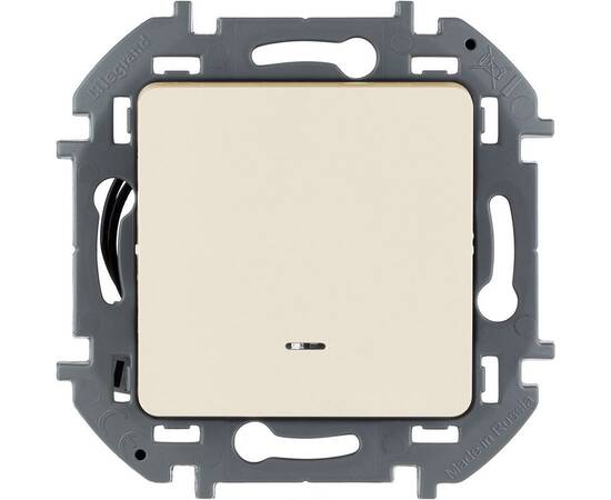 Выключатель одноклавишный с подсветкой/индикацией - INSPIRIA - 10 AX - 250 В~ - слоновая кость