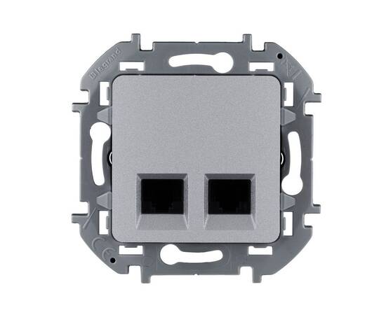 Двойная розетка RJ 45 - категория 5e - UTP - INSPIRIA - алюминий