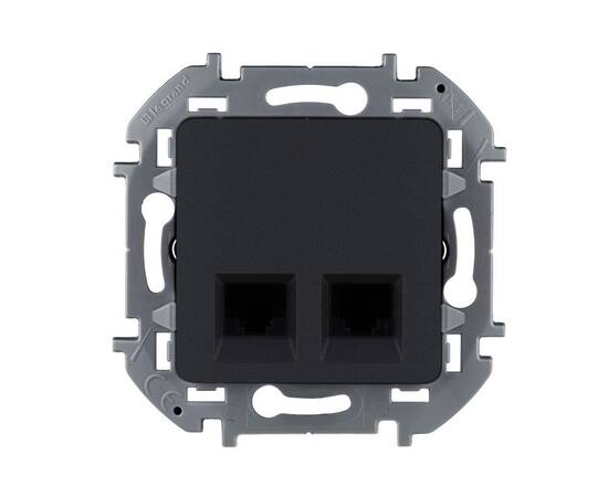 Двойная розетка RJ 45 - категория 5e - UTP - INSPIRIA - антрацит