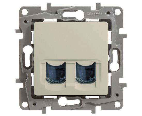 Розетка RJ45 Cat.6 двойная UTP, слоновая кость