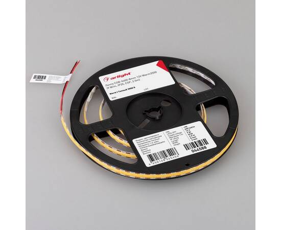 Светодиодная лента Arlight 9W/m 400LED/m CSP теплый белый 2,5М COB-X400-8mm 12V Warm3500 044588, изображение 2