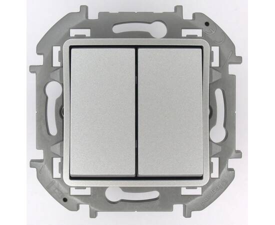 Переключатель модульный двухклавишный - INSPIRIA - 10 AX - 250 В~ - алюминий