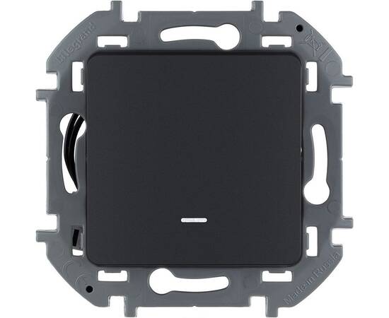 Переключатель одноклавишный с подсветкой/индикацией - INSPIRIA - 10 AX - 250 В~ - антрацит