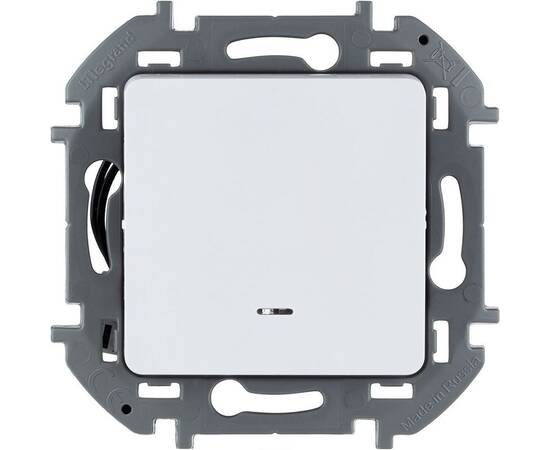 Переключатель одноклавишный с подсветкой/индикацией - INSPIRIA - 10 AX - 250 В~ - белый