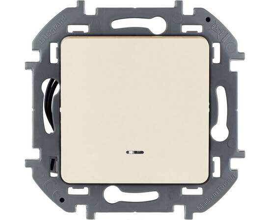 Переключатель одноклавишный с подсветкой/индикацией - INSPIRIA - 10 AX - 250 В~ - слоновая кость