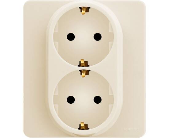Розетка 2 x 2К+З - немецкий стандарт - 16 А - 250 В~ - INSPIRIA - слоновая кость