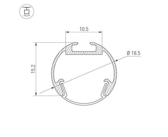 Профиль Arlight ROUND-D18-2000 ANOD 025482, изображение 3