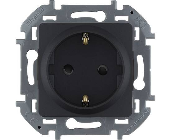 Розетка 2К+З со шторками - немецкий стандарт - 16 А - 250 В~ - INSPIRIA - антрацит
